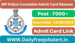 Mp Police Constable Admit Card 2023