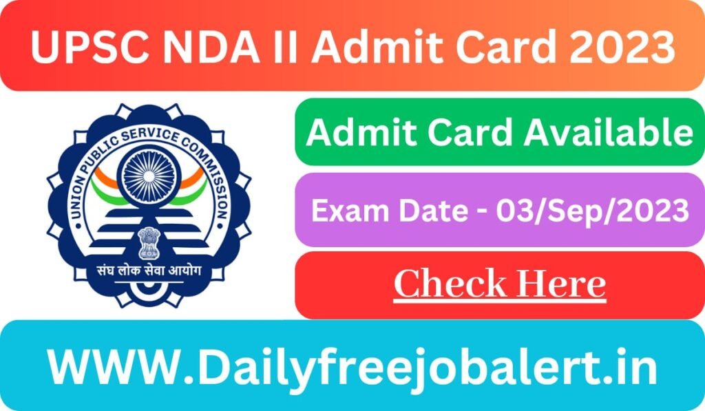 UPSC NDA II Admit Card 2023