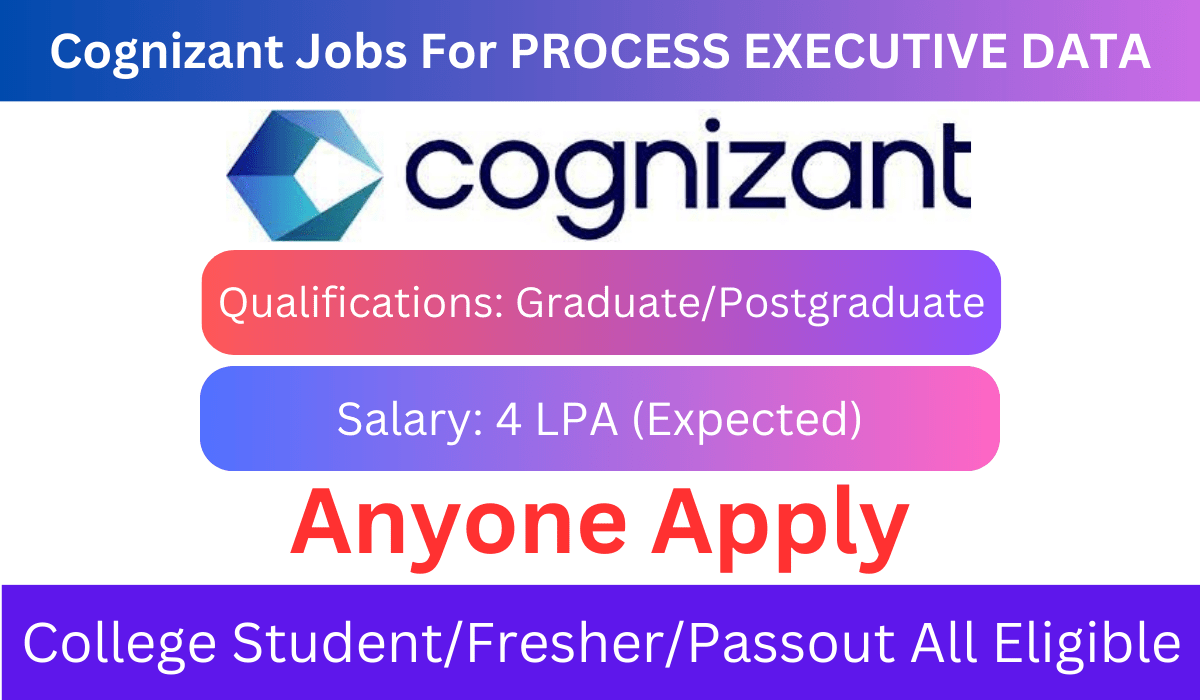 Cognizant Jobs For PROCESS EXECUTIVE DATA(0-2Year)