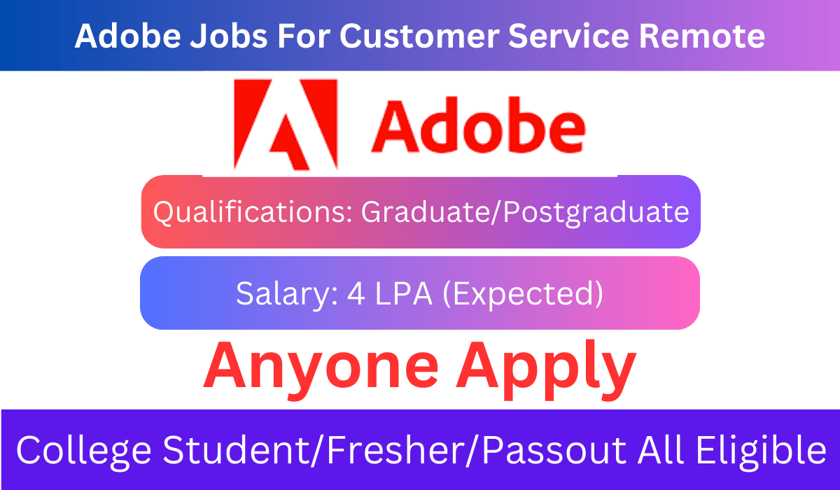 Adobe Jobs For Customer Service Remote(0-2Year)