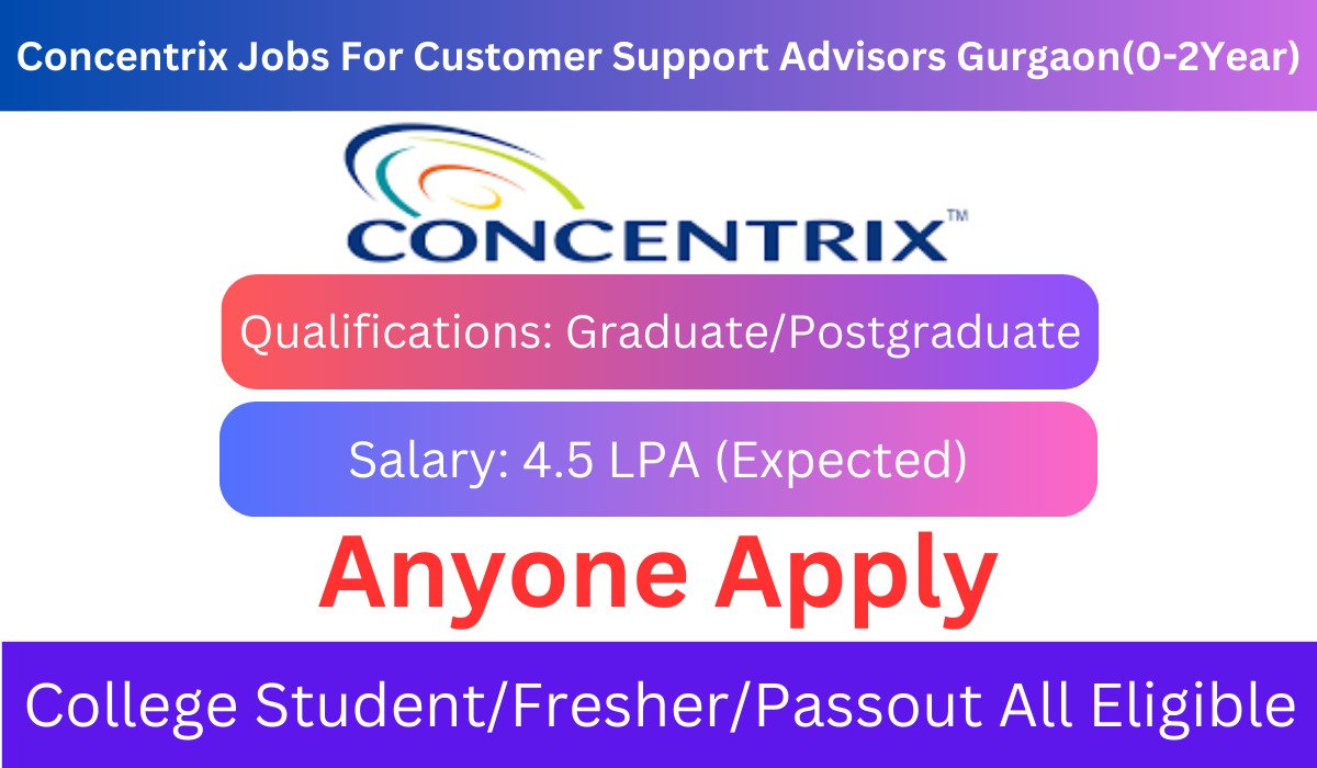 Concentrix Jobs For Customer Support Advisors Gurgaon(0-2Year)
