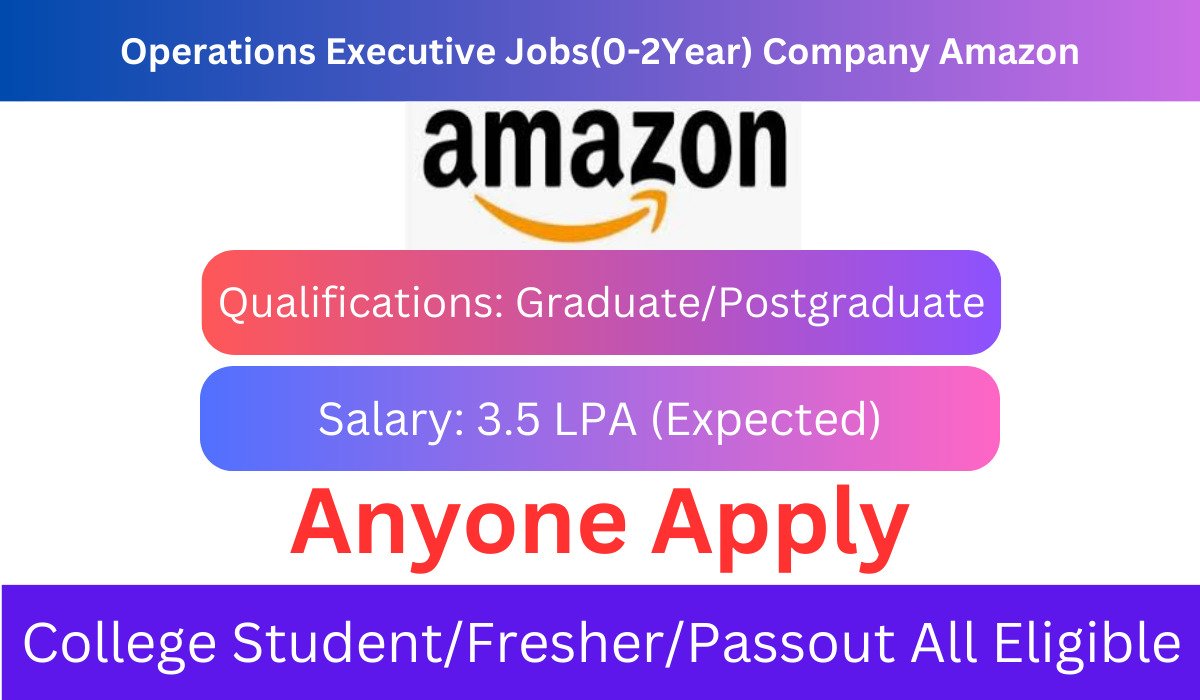 Operations Executive Jobs(0-2Year) Company Amazon